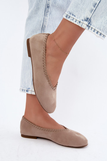 Baleriinad Z Plecionym Obszyciem beeži värvi Talessa