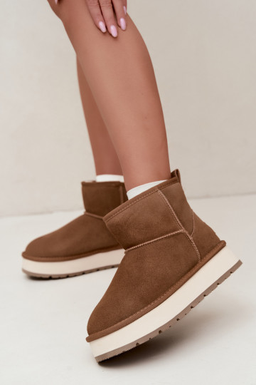 nööpidega lumesaapad Z Naturalnego Zamszu voodriga karusnahaga Big Star UU274692 Camel 2