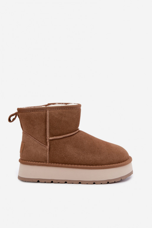 nööpidega lumesaapad Z Naturalnego Zamszu voodriga karusnahaga Big Star UU274692 Camel