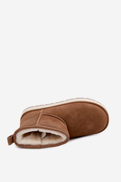 nööpidega lumesaapad Z Naturalnego Zamszu voodriga karusnahaga Big Star UU274692 Camel