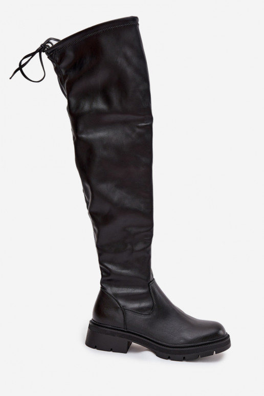 naiste pika säärega saapad  saapad koos stiilsete detailidega Must Rylissa