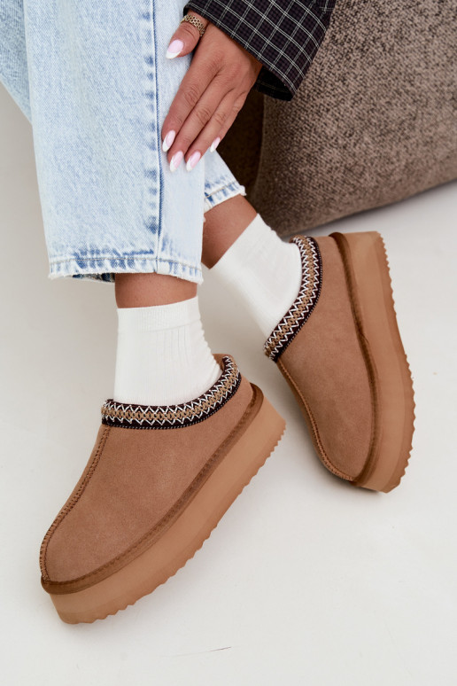   seemisnakhsed nööpidega lumesaapad Z Dekoracyjną Lamówką Vinceza 97972 Camel