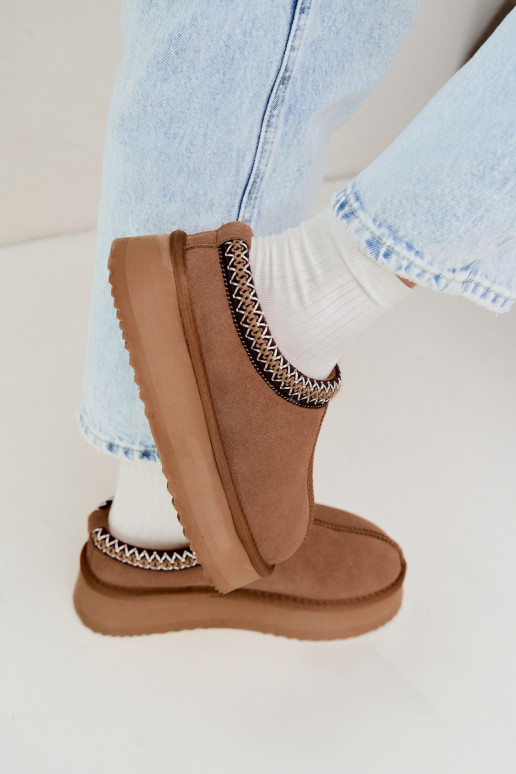   seemisnakhsed nööpidega lumesaapad Z Dekoracyjną Lamówką Vinceza 97972 Camel