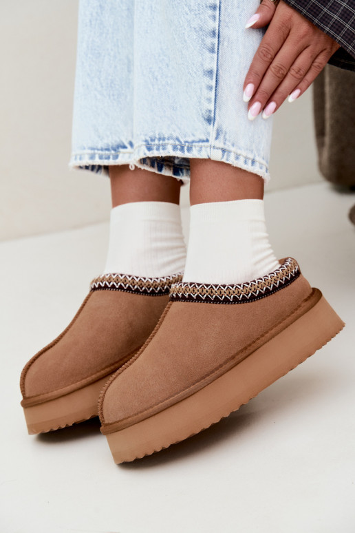   seemisnakhsed nööpidega lumesaapad Z Dekoracyjną Lamówką Vinceza 97972 Camel