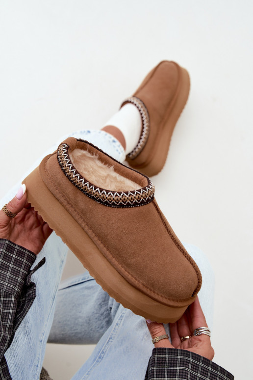   seemisnakhsed nööpidega lumesaapad Z Dekoracyjną Lamówką Vinceza 97972 Camel