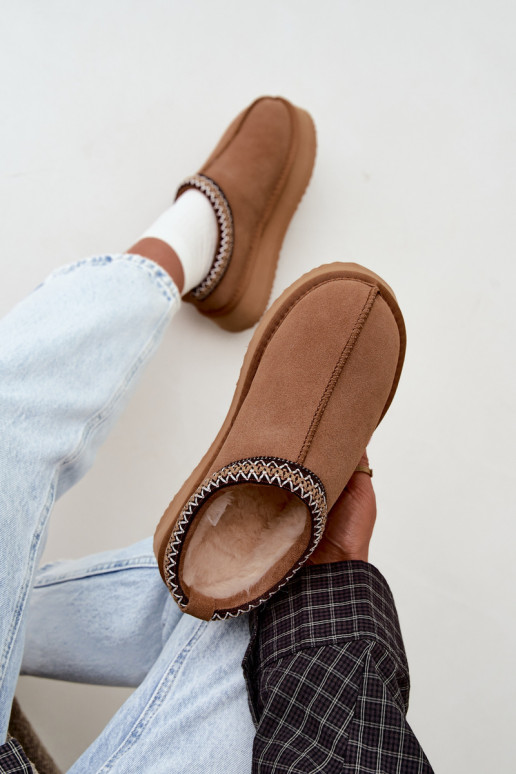   seemisnakhsed nööpidega lumesaapad Z Dekoracyjną Lamówką Vinceza 97972 Camel