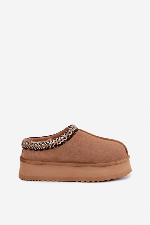   seemisnakhsed nööpidega lumesaapad Z Dekoracyjną Lamówką Vinceza 97972 Camel