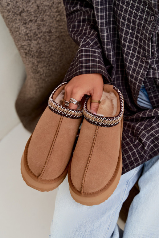  seemisnakhsed nööpidega lumesaapad Z Dekoracyjną Lamówką Vinceza 97972 Camel
