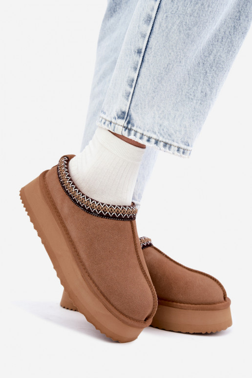   seemisnakhsed nööpidega lumesaapad Z Dekoracyjną Lamówką Vinceza 97972 Camel