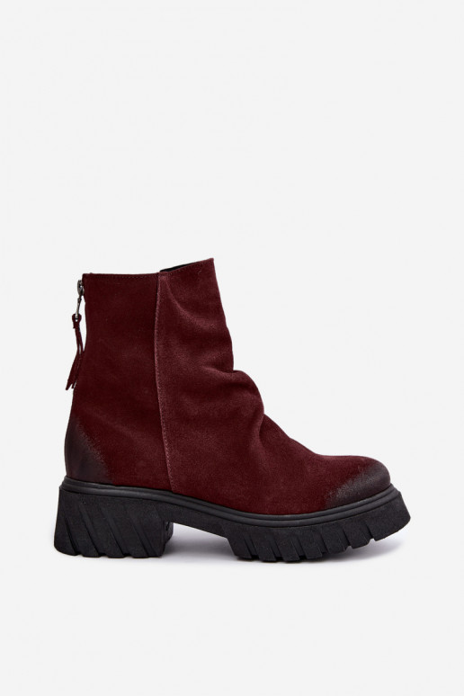   Seemisnahast kingad  voodriga Zazoo 60590 bordoo-värvi