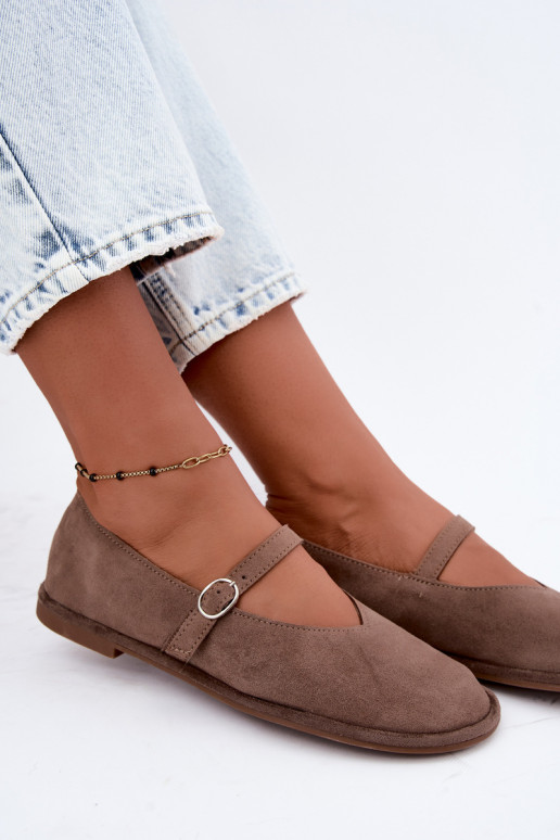 Baleriinad Typu Barefoot rihmadega Pruunid värvi Rhoselle