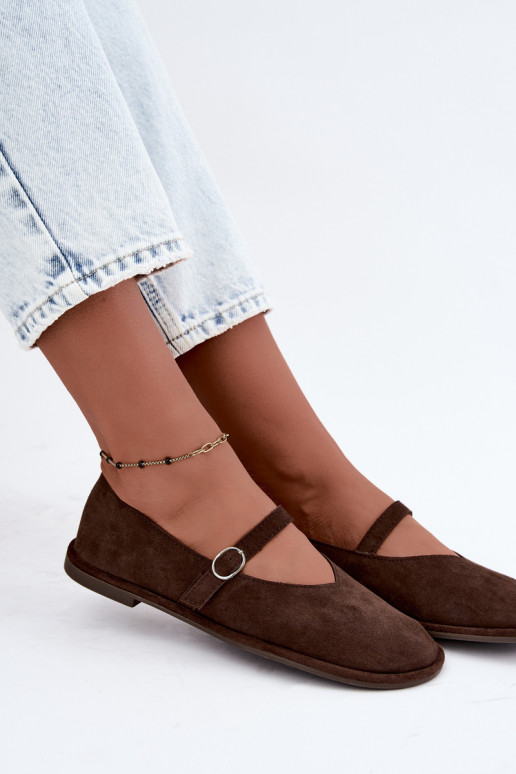 Baleriinad Typu Barefoot rihmadega Czekoladowe Rhoselle