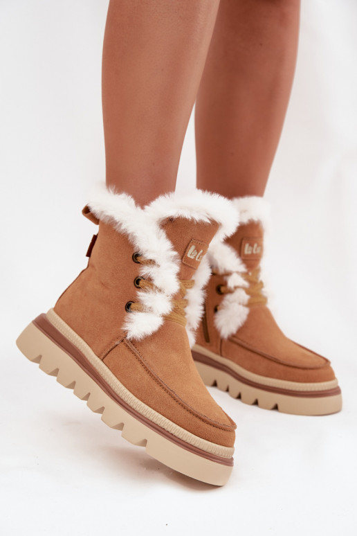 nööpidega lumesaapad  Z Naturalnego Zamszu Lee Cooper LCJ-25-01-3738 Camel