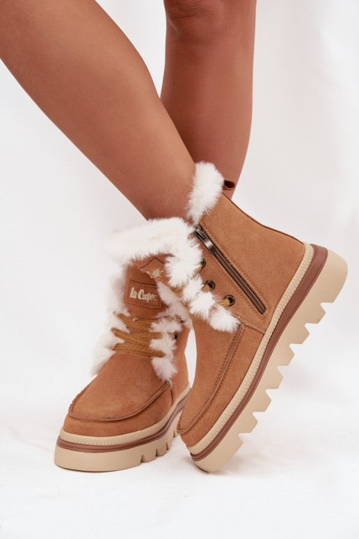 nööpidega lumesaapad  Z Naturalnego Zamszu Lee Cooper LCJ-25-01-3738 Camel