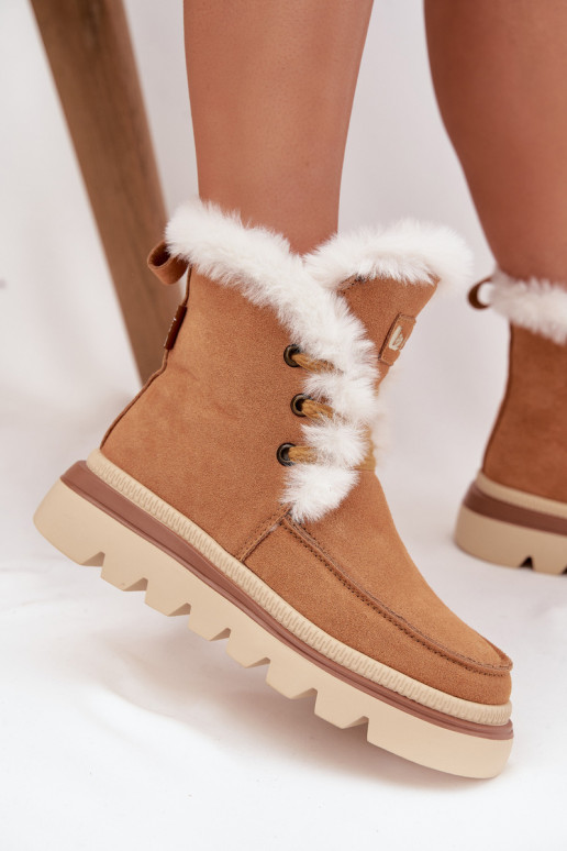 nööpidega lumesaapad  Z Naturalnego Zamszu Lee Cooper LCJ-25-01-3738 Camel