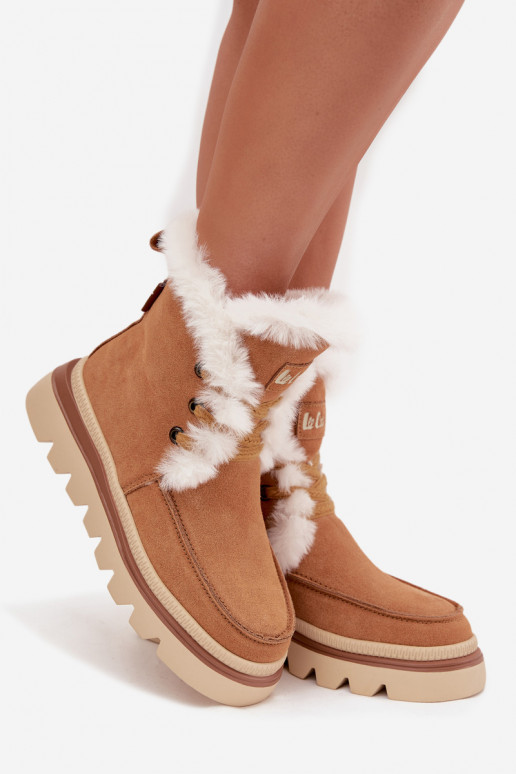 nööpidega lumesaapad  Z Naturalnego Zamszu Lee Cooper LCJ-25-01-3738 Camel