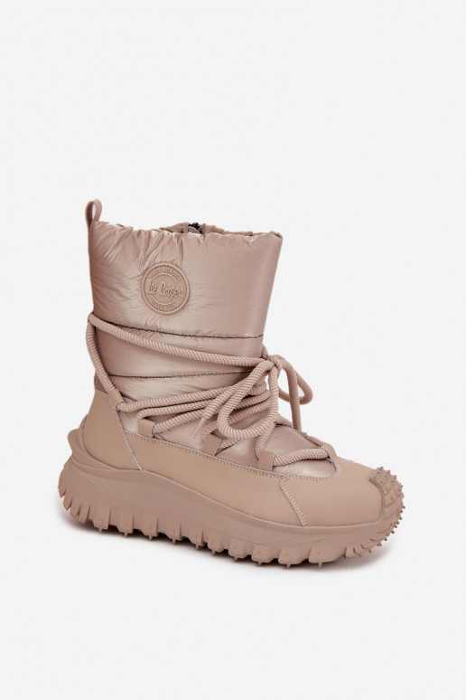   nööpidega lumesaapad platvormiga Lee Cooper LCJ-25-12-3663 beeži värvi-Kuldset värvi