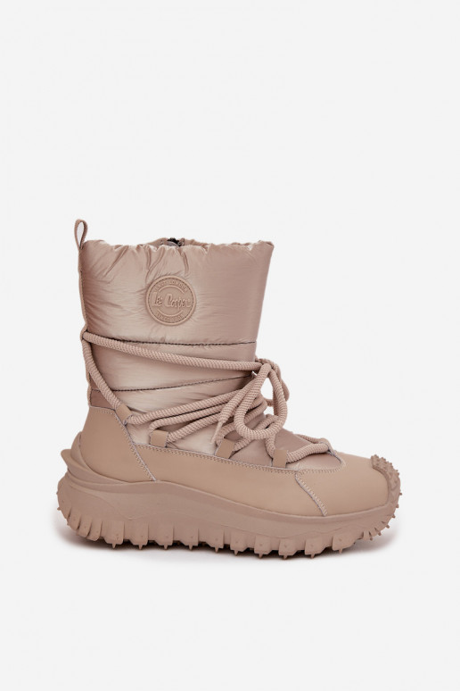   nööpidega lumesaapad platvormiga Lee Cooper LCJ-25-12-3663 beeži värvi-Kuldset värvi