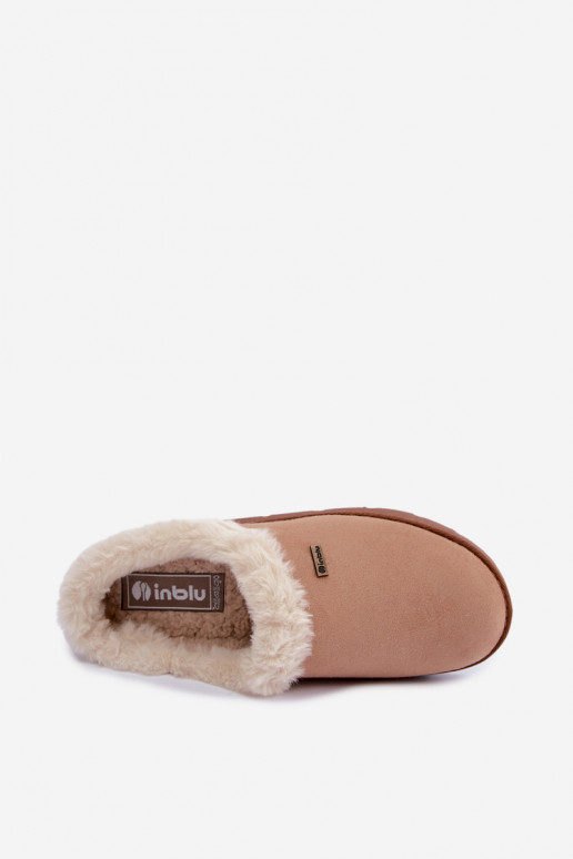 Plätud jalatsid kodujalatsid  karusnahaga Inblu DR000004 Camel