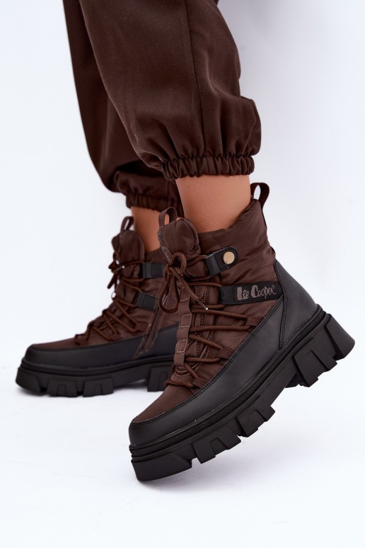 nööpidega lumesaapad   Lee Cooper LCJ-26-01-4631 pruunid värvi