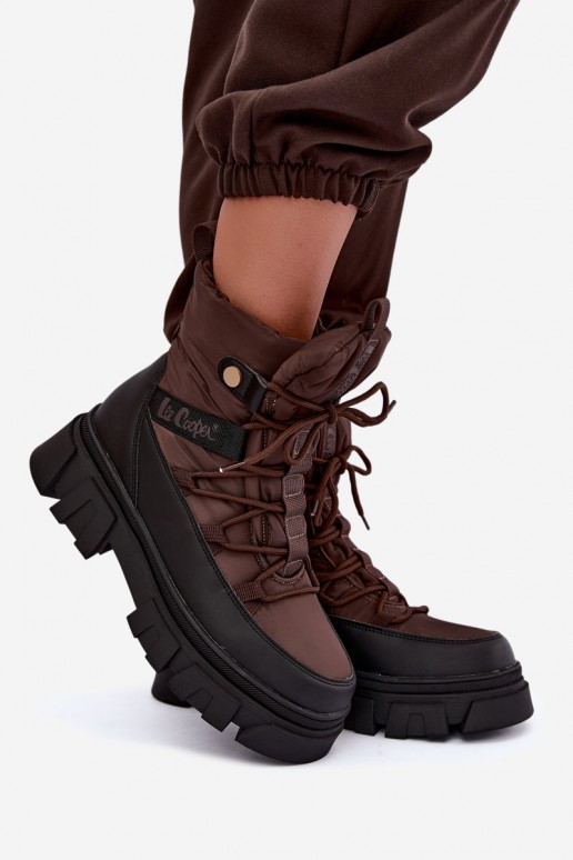 nööpidega lumesaapad   Lee Cooper LCJ-26-01-4631 pruunid värvi