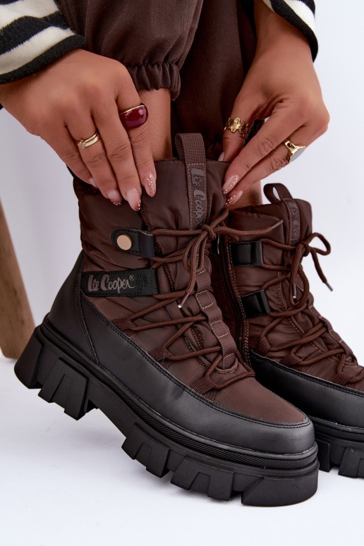 nööpidega lumesaapad   Lee Cooper LCJ-26-01-4631 pruunid värvi
