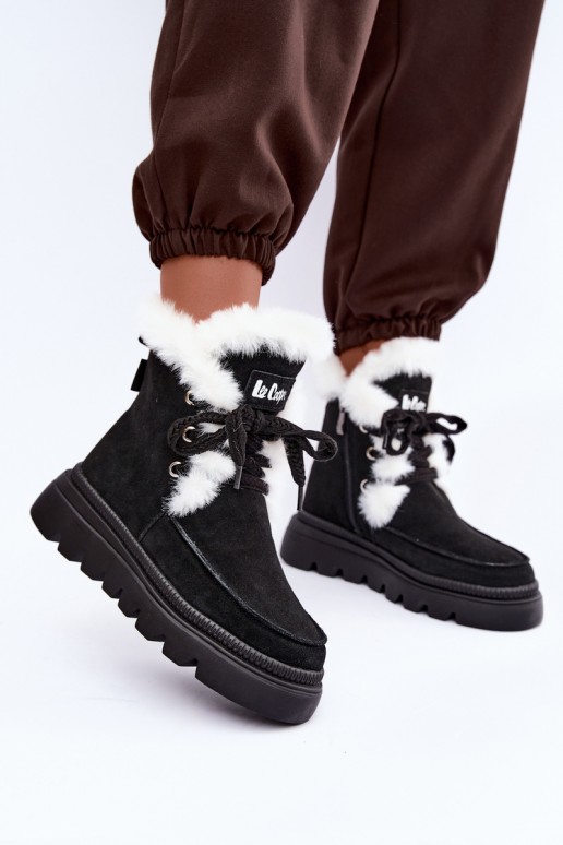 nööpidega lumesaapad  Z Naturalnego Zamszu Lee Cooper LCJ-25-01-3737 Must