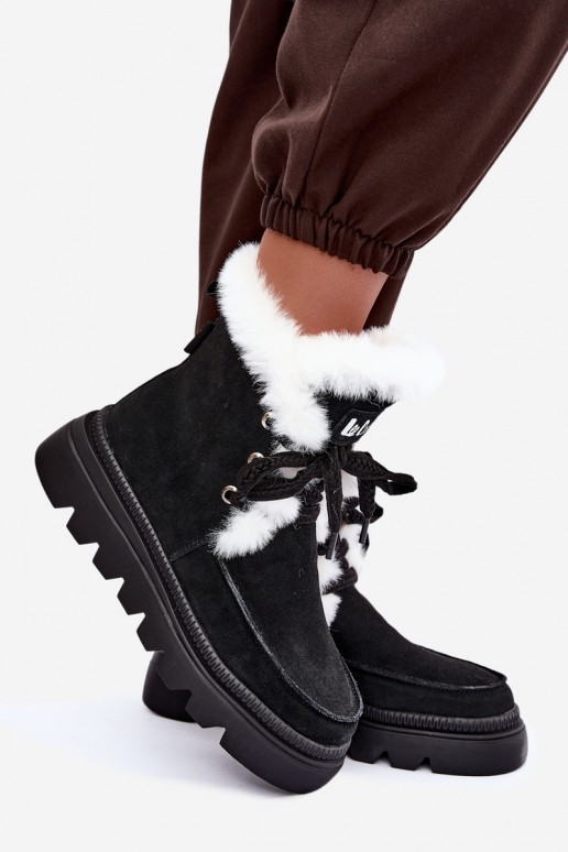 nööpidega lumesaapad  Z Naturalnego Zamszu Lee Cooper LCJ-25-01-3737 Must