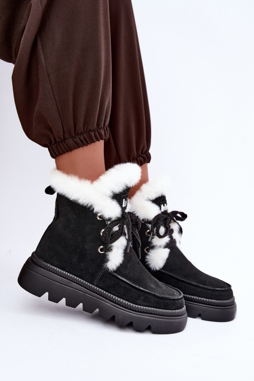 nööpidega lumesaapad  Z Naturalnego Zamszu Lee Cooper LCJ-25-01-3737 Must