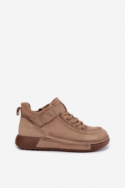 voodriga Naiste poolsaapad Z Naturalnej Skóry Lee Cooper LCJ-26-19-4603 Khakivärvi