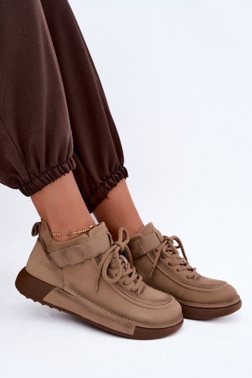 voodriga Naiste poolsaapad Z Naturalnej Skóry Lee Cooper LCJ-26-19-4603 Khakivärvi