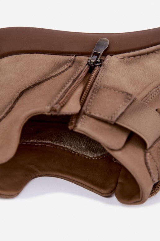 voodriga Naiste poolsaapad Z Naturalnej Skóry Lee Cooper LCJ-26-19-4603 Khakivärvi