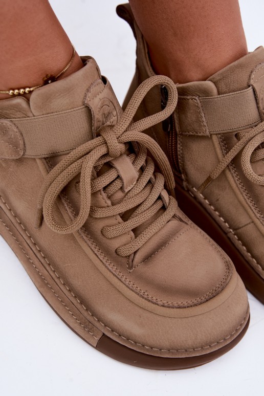 voodriga Naiste poolsaapad Z Naturalnej Skóry Lee Cooper LCJ-26-19-4603 Khakivärvi