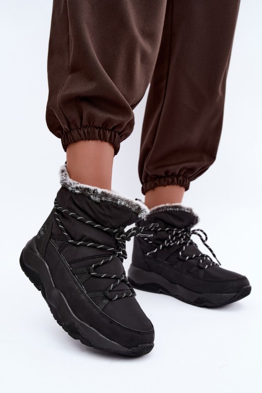  nööpidega lumesaapad saapad koos stiilsete detailidega Lee Cooper LCJ-24-03-3063 Must