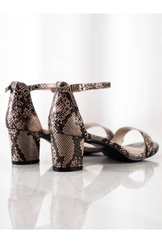 sandaalid kõrge kontsaga maonaha-imitatsiooniga saapad 