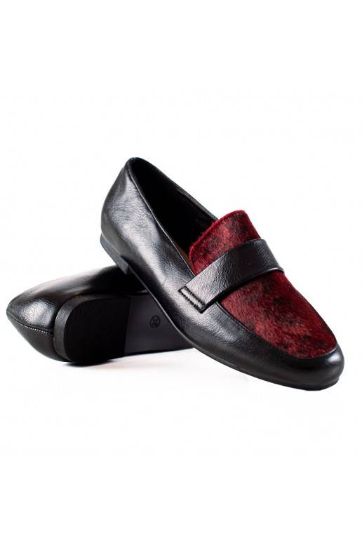 CZARNO-bordoo-värvio-värvi jalatsid karusnahaga