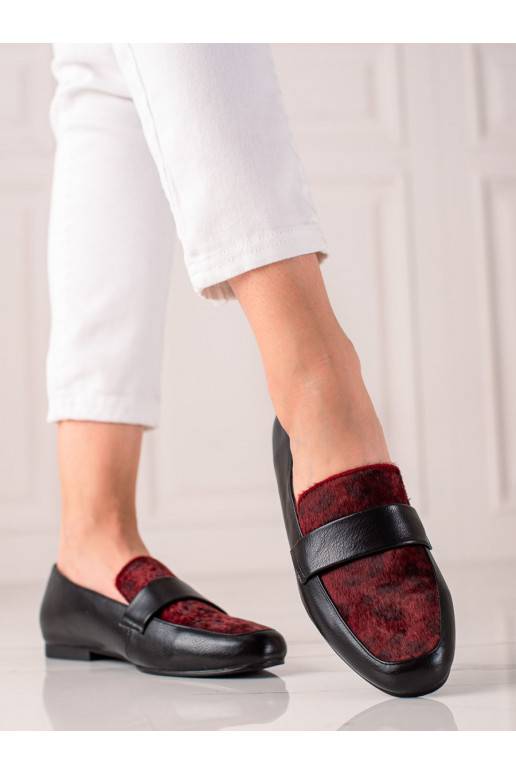 CZARNO-bordoo-värvio-värvi jalatsid karusnahaga