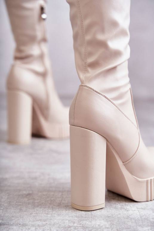 pika säärega saapad platvormiga beeži... pika säärega saapad platvormiga beeži...