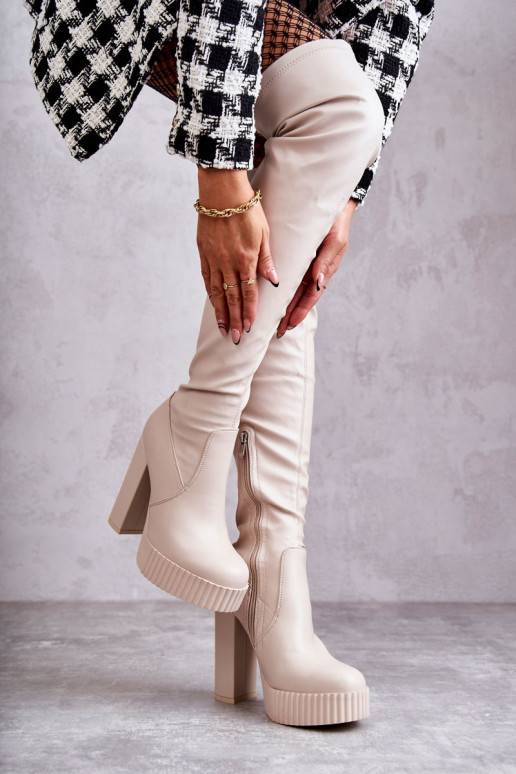 pika säärega saapad platvormiga beeži... pika säärega saapad platvormiga beeži...