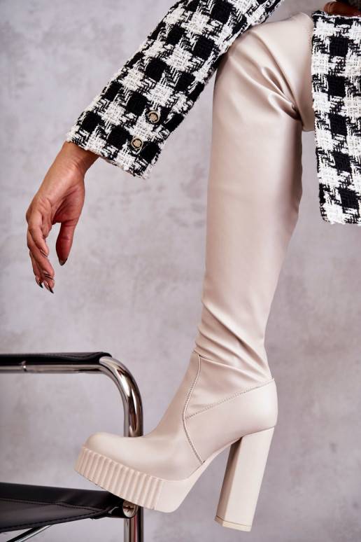 pika säärega saapad platvormiga beeži... pika säärega saapad platvormiga beeži...