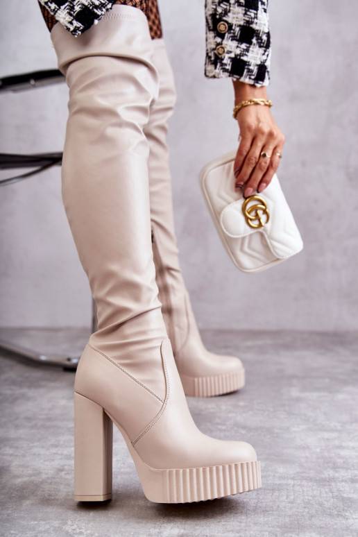 pika säärega saapad platvormiga beeži... pika säärega saapad platvormiga beeži...