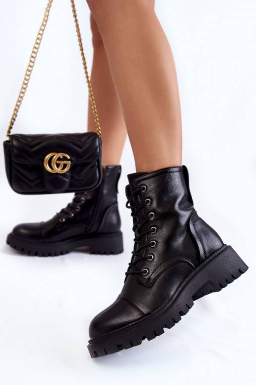 Voodriga Naiste nöörsaapad mustad