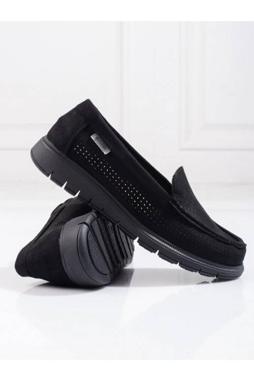Must naiste mokassiinid Shelovet ażurowe