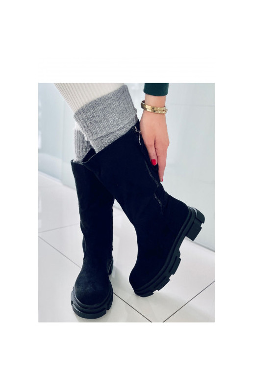 Juodos spalvos ilgaauliai batai Inello Juodos spalvos ilgaauliai batai Inello