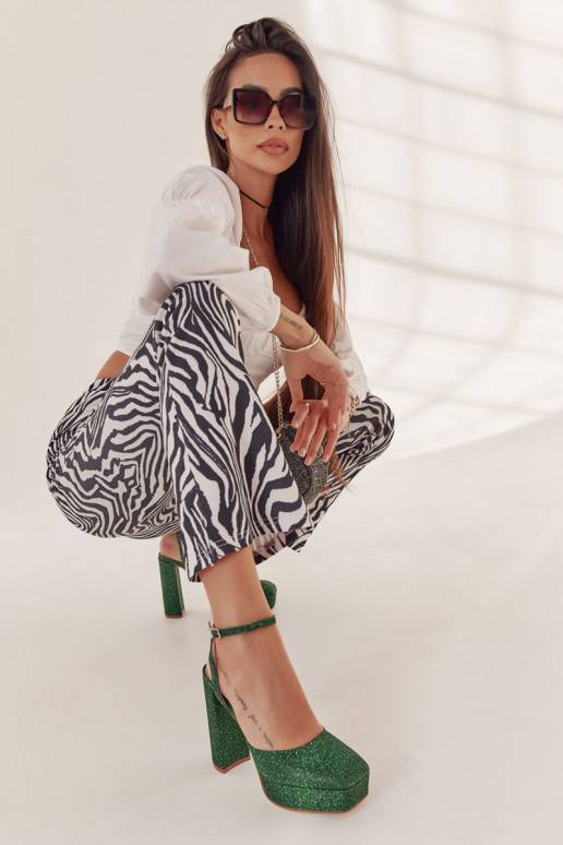 Naistesandaalid Läikivad kõrge jämeda...