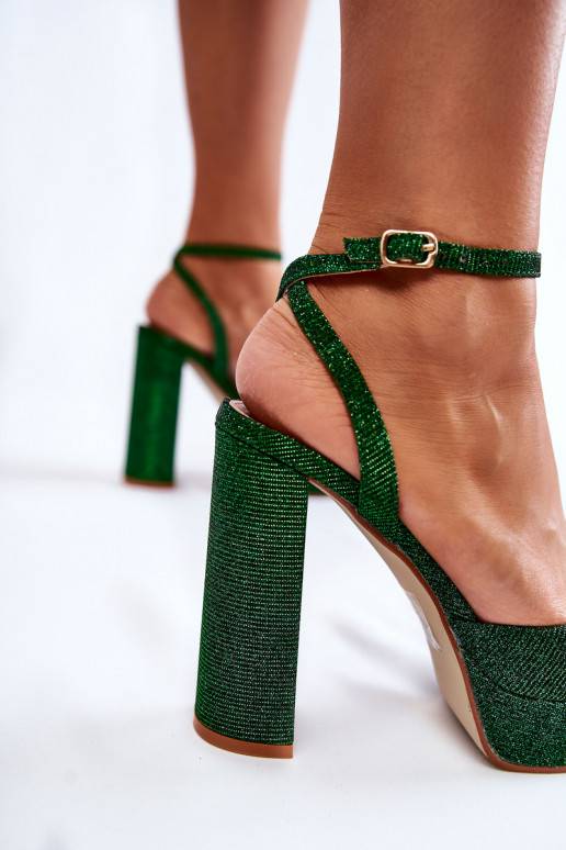 Naistesandaalid Läikivad kõrge jämeda...