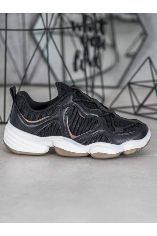 Stiilsed mustad Sneakers apavi tüüpi jalanõud 