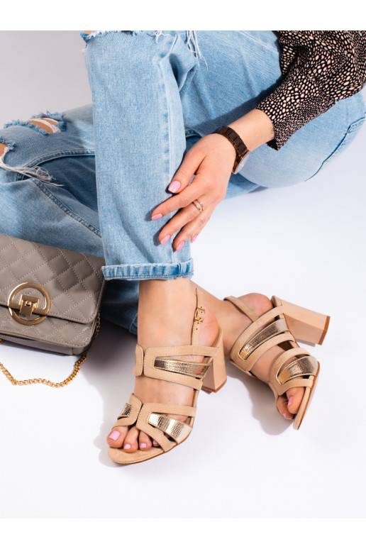 sandaalid  kõrge kontsaga beež- Vineza