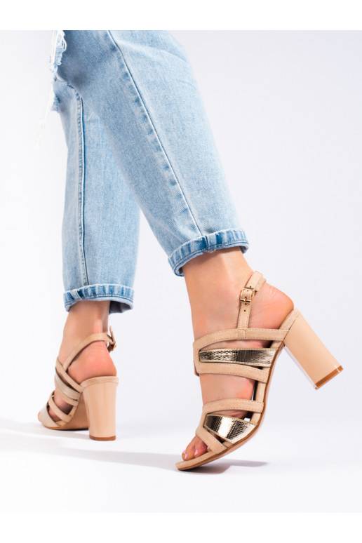 sandaalid  kõrge kontsaga beež- Vineza