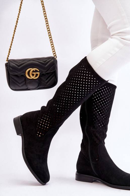 Ažuursed seemisnahast pika säärega... Ažuursed seemisnahast pika säärega...